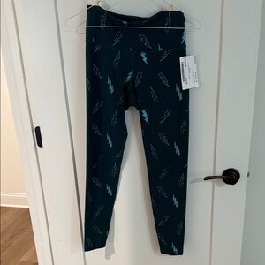 Old Navy Teal and Black Lightning Leggings